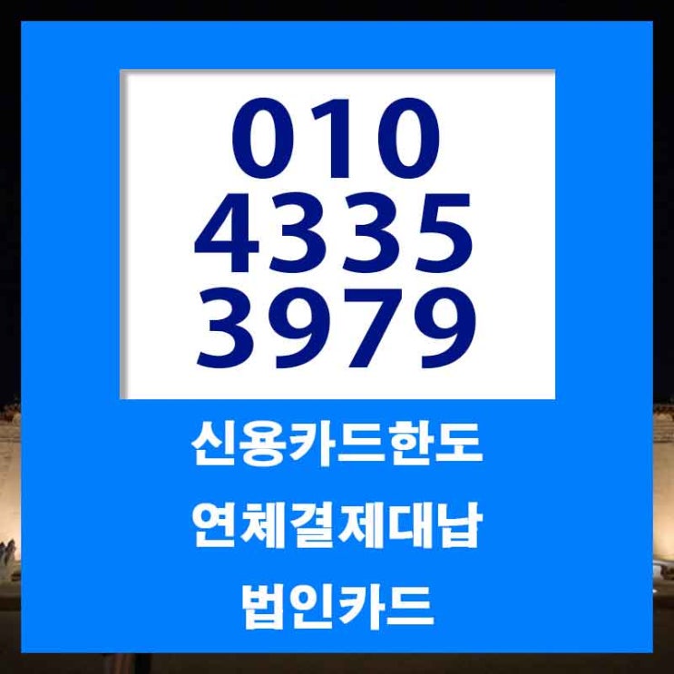  연체자대출 필수 정보입니다.