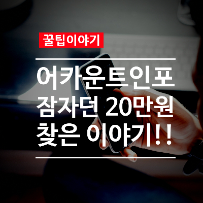 계좌통합관리서비스(어카운트인포)로 숨은돈 20만원 찾았다!!