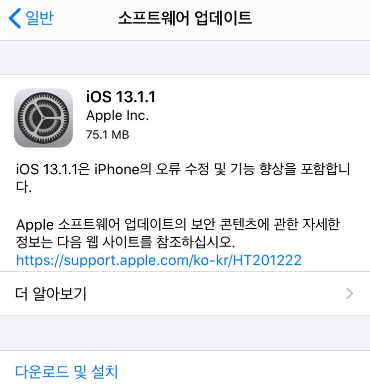 애플 아이폰/아이패드 ( Apple iphone / ipad ) iOS 13.1.1 업데이트 / 내용 / 방법 애플 아이폰/아이패드 ( Apple iphone / ipad ) iOS 13.1.1 업데이트 / 내용 / 방법