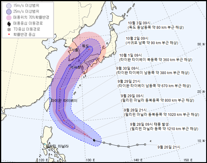 가을 태풍 또 온다. 내주 한반도 영향