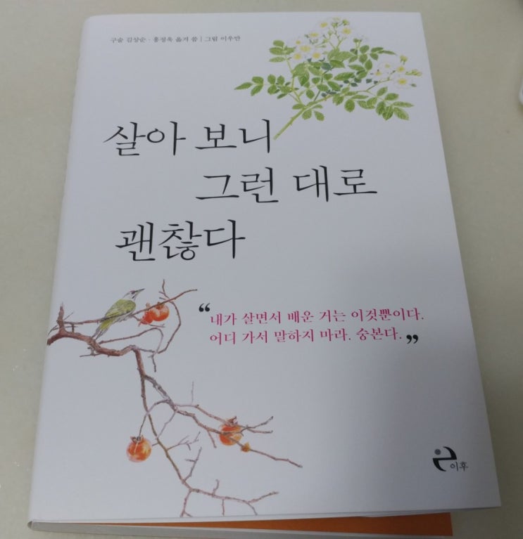  [새로나온책] 살아 보니 그런 대로 괜찮다(김상순 말하고 홍정욱 옮겨 씀/이우만 그림/이후)