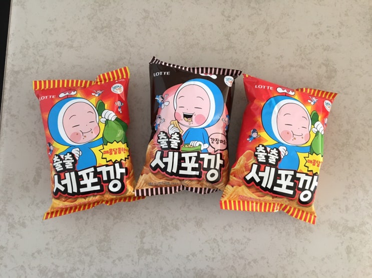  편의점과자 : ‘유미의 세포들' 롯데 출출 세포깡 매콤달콤한맛 / 간장마요맛