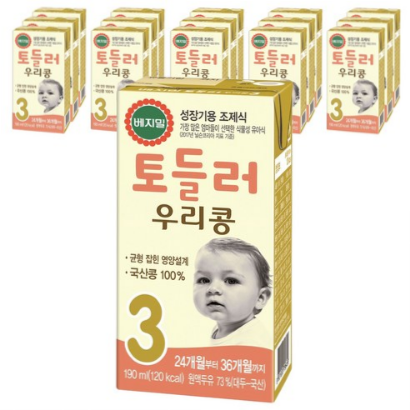 베지밀 토들러 우리콩 3단계 유아두유 190ml(9% 할인)