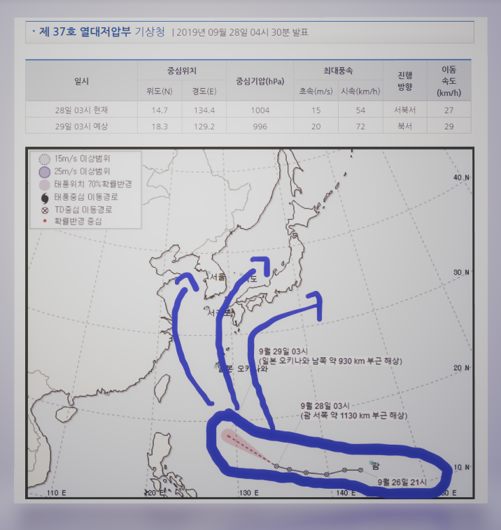  18호 태풍 미탁 경로 및 개천절 날씨 예측, 앞으로의 전망은?