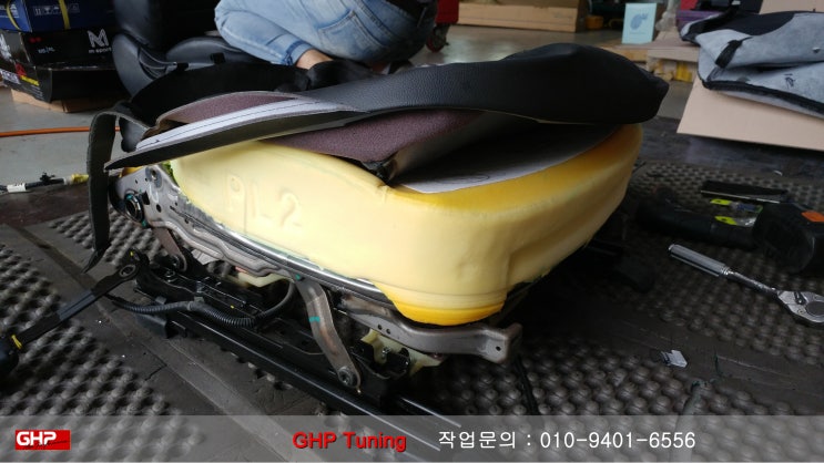  YF쏘나타 레자 가죽시트 작업 ( 같은 색상 시트커버 작업 ) - 용인 GHP 튜닝