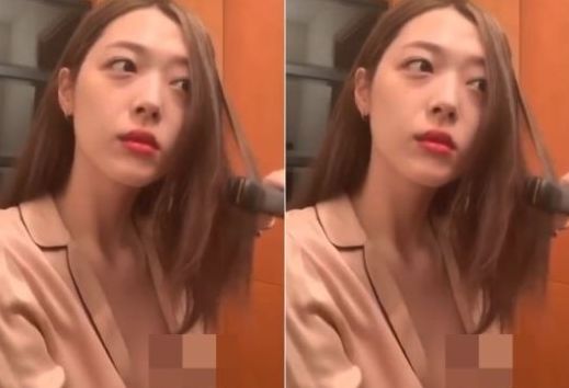  설리 인스타그램 라이브방송 노브라 노출!