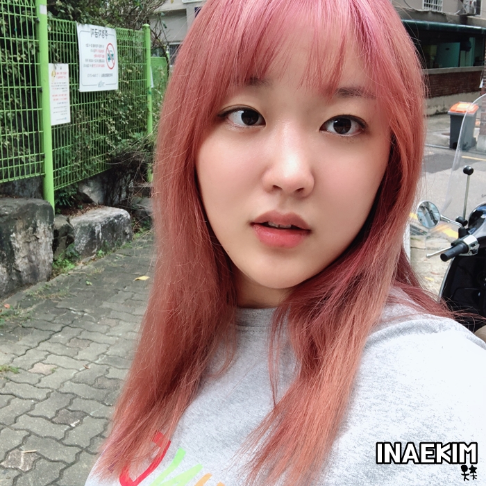  2019여자머리염색 핑크색 염색 청담동 미용실 룰루(lulu) 랄라점 승우쌤한테 받았어요