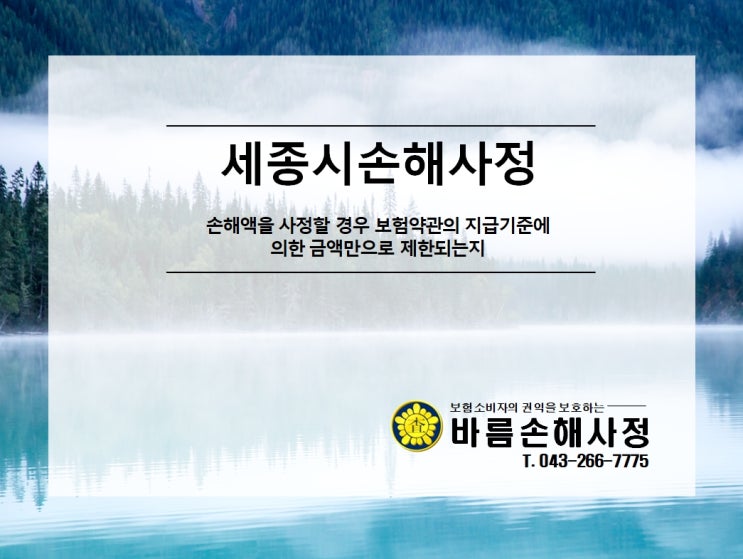  [세종시손해사정] 교통사고시 자동차보험사에 청구할 손해액을 사정할 경우 보험약관 지급기준에 의한 금액만으로 제한되는지