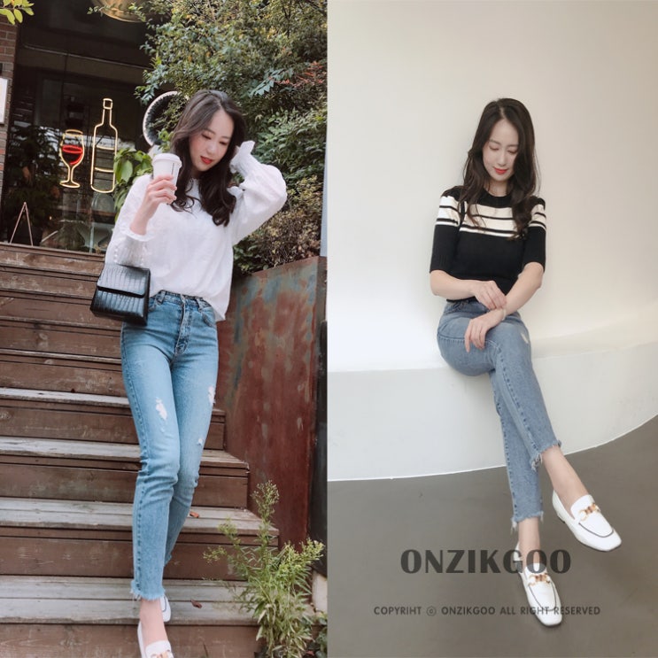  가을신상 펀칭퍼프블라우스 벌룬퍼프 단가라니트(+온직구화쇼데이)