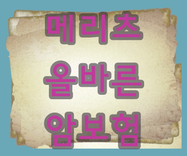  메리츠올바른암보험  잘하기