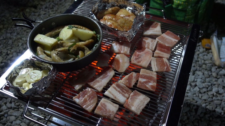  강화 캠핑 바다 위 캠핑장 캠핑요리 바비큐와 캠핑 불멍 너무 좋다
