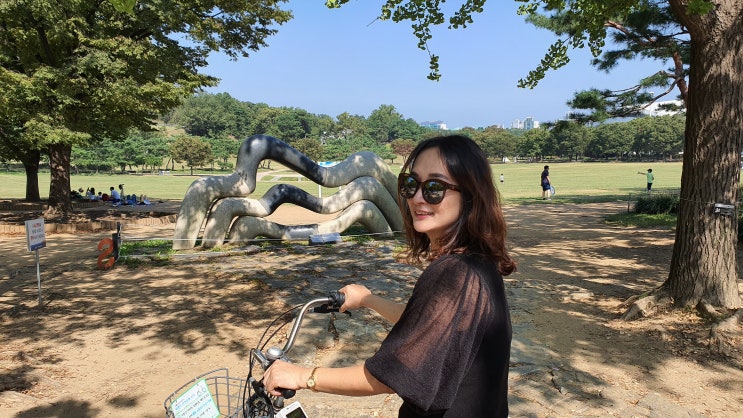  따릉이 제로페이 50%할인 받아 올림픽공원에서 한강까지 슝슝