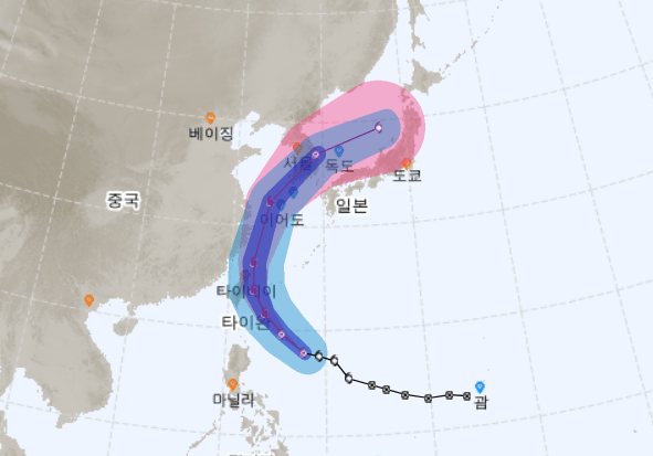 18호 태풍 미탁, 3일 한반도 직접 영향, 예상 경로는?...일본기상청, 중형의 강한 태풍