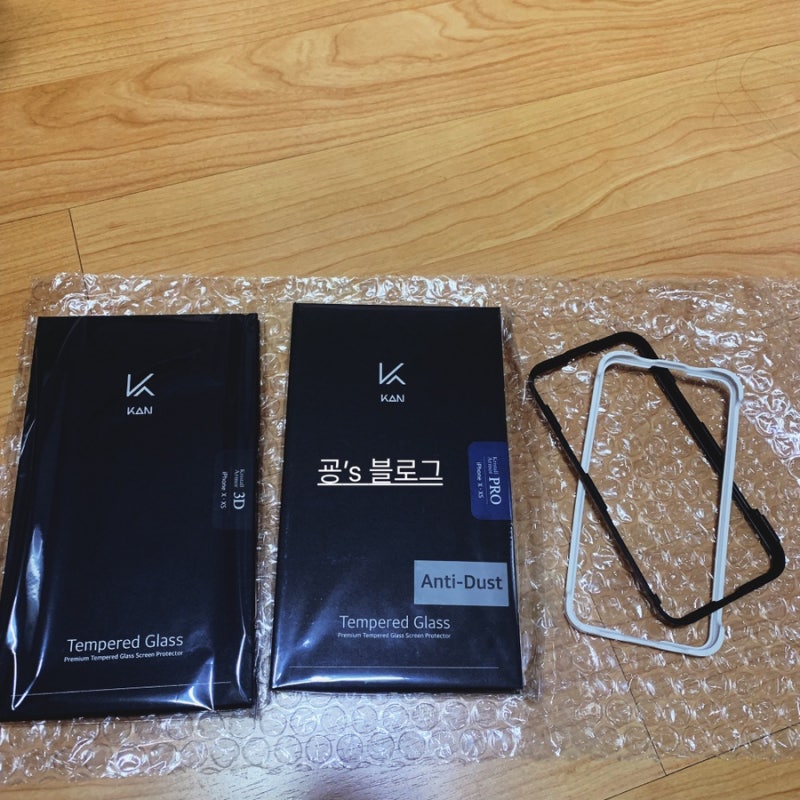 케이안 아이폰x,xs 풀커버 크리스탈아머 3D 강화유리 액정보호필름 언박싱