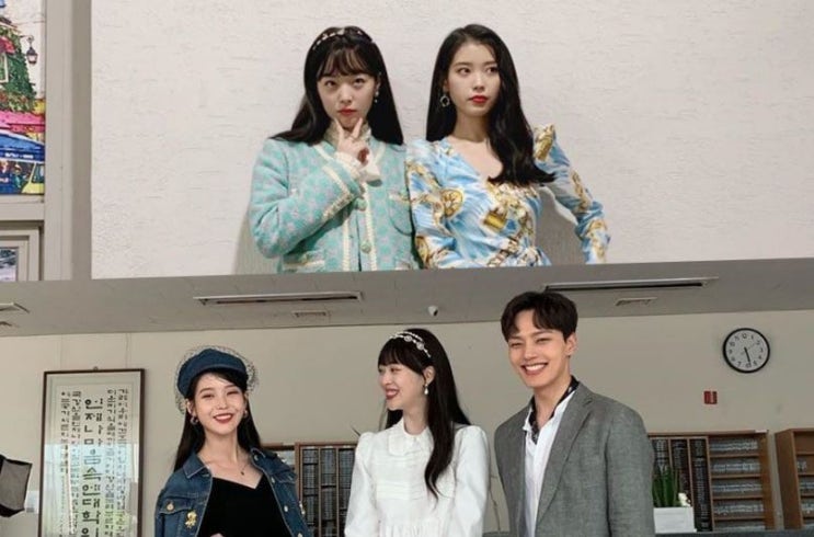  Sulli는 "Hotel Del Luna"+ Camo의 사진을 IU와 Yeo Jin Goo와 공유합니다.