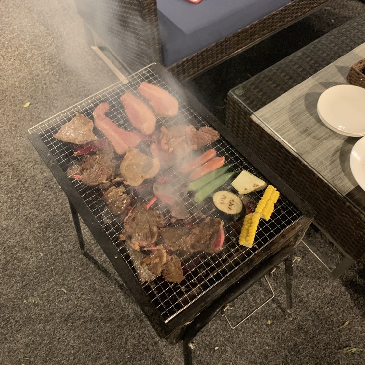 후쿠오카 레스토랑, 아고라 호텔 비어가든에서 BBQ를 럭셔리하게