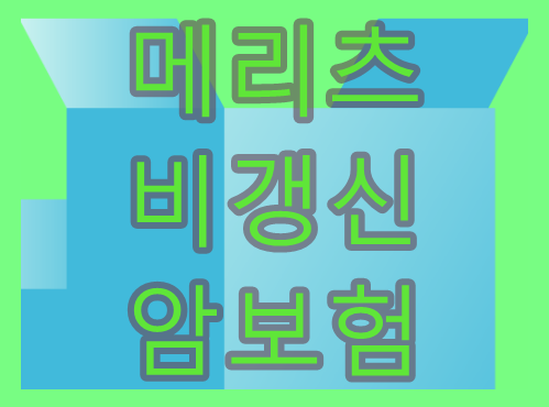  메리츠비갱신암보험  차분하게