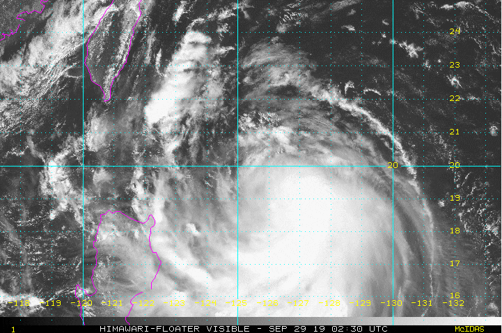 제 18호 태풍 미탁(201918, 19W Category 1 TY MITAG), 점차 발달하며 타이완 남동쪽 해상까지 북상. 2~3일 한반도 직접 영향 가능성 대두.