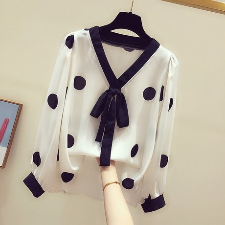  쿠팡 [14,900원] 여성 리본 땡땡이 도트 블라우스 셔츠 루즈핏 k02 여성 리본 땡땡이 도트 블라우스 셔츠 루즈핏 k02 588833690320_iVc8