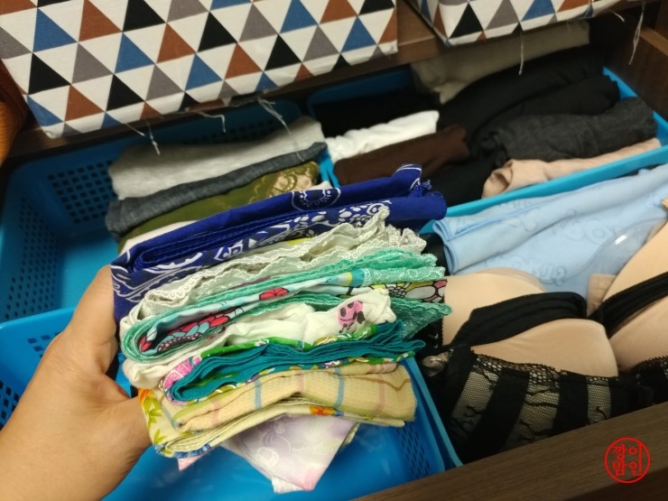  옷장정리 노하우, 바구니활용 속옷정리 하는법