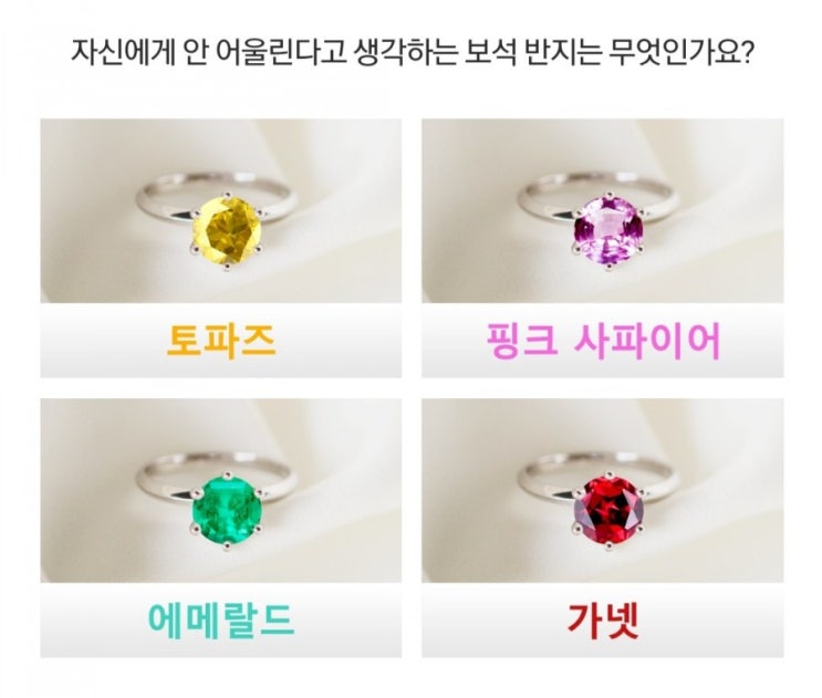 심리테스트 : 나에게 안 어울릴것 같은 보석 반지는?