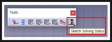 카티아, 스케치 검토  기능 (Sketch Solving Status)