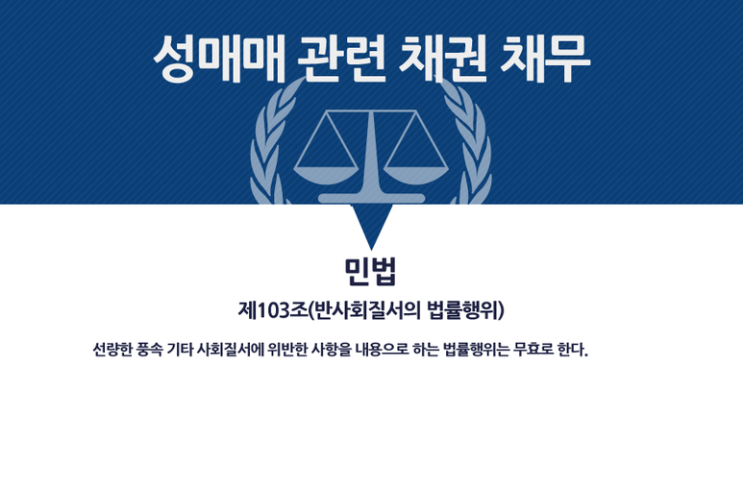  성매매 관련 채권 채무 성립여부