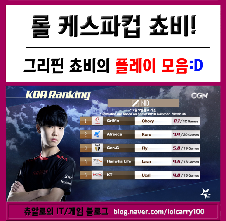  [롤 케스파컵]그리핀 쵸비의 쩌는 영상모음! 세대교체완료!