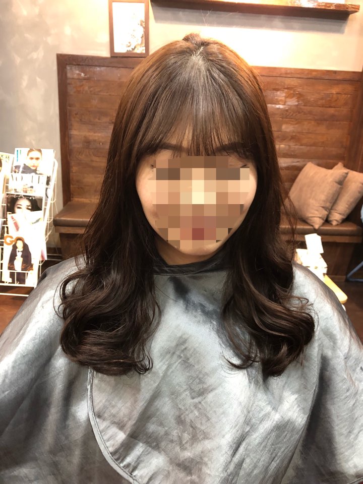  천안 신부동 미용실 더 본 헤어 레이어드 S 컬 펌 (매직 세팅)