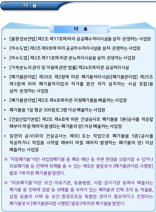 폐기물처리업의 의의 및 종류 폐기물처리업의 의의 및 종류