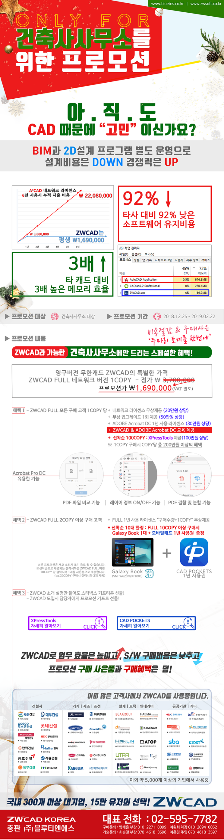  1개 구매시 200만원 상당 선물 증정! 2019년 '건축사사무소'를 위한 프로모션 안내