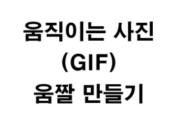 움직이는 사진 움짤 만드는 방법(GIF) 움직이는 사진 움짤 만드는 방법(GIF)