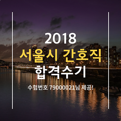 2018 서울시간호직 합격수기 [수험번호 79000021]