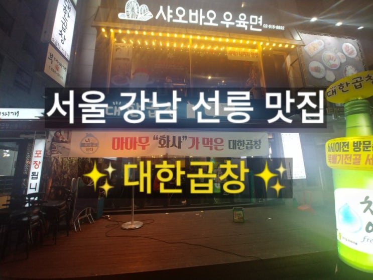  서울 강남 선릉 맛집ㅣ대한곱창ㅣ나혼자산다 화사언니가 먹었다구?