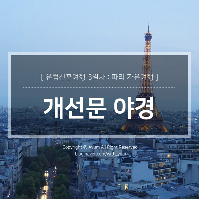 유럽 신혼여행 : 에투알 개선문 전망대에서 노을 야경보기