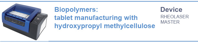 점탄성(RHEOLOGY) 분석기 - Biopolymers:tablet manufacturing with hydroxypropyl methylcellulose