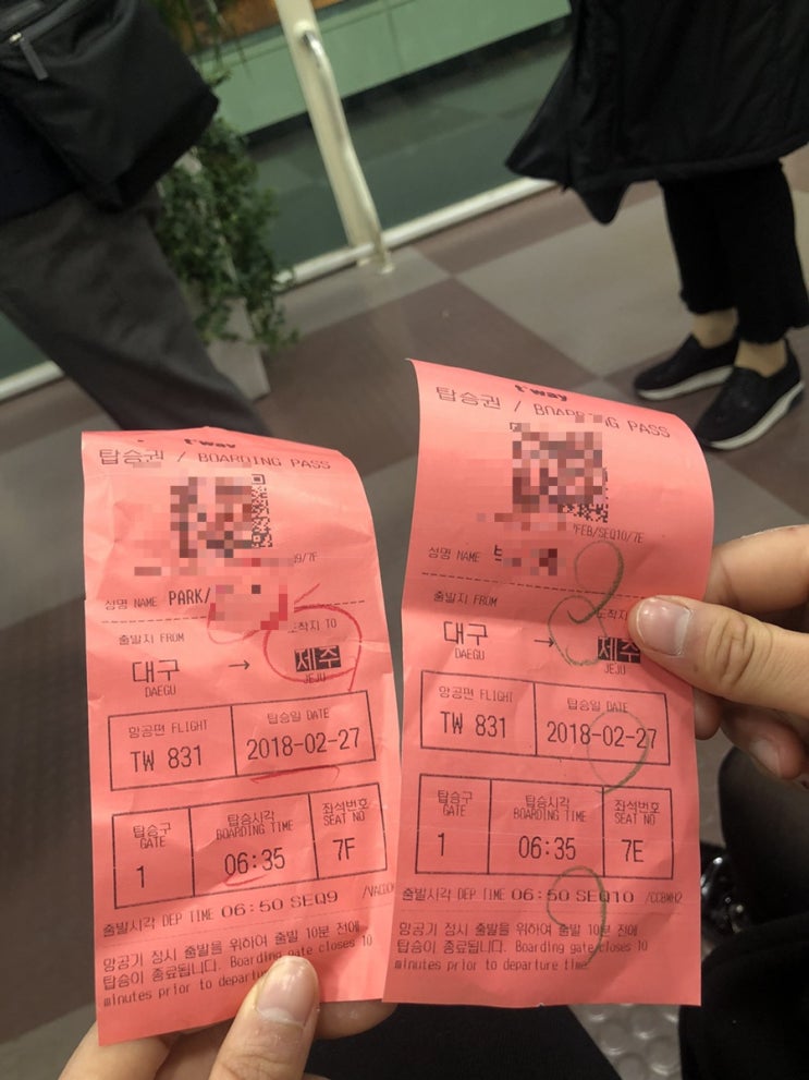  국내선 항공권 /영문명으로 비행기표 예약 했을 때