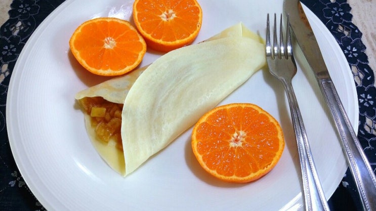  사과시나몬조림 & 크레페 만들기