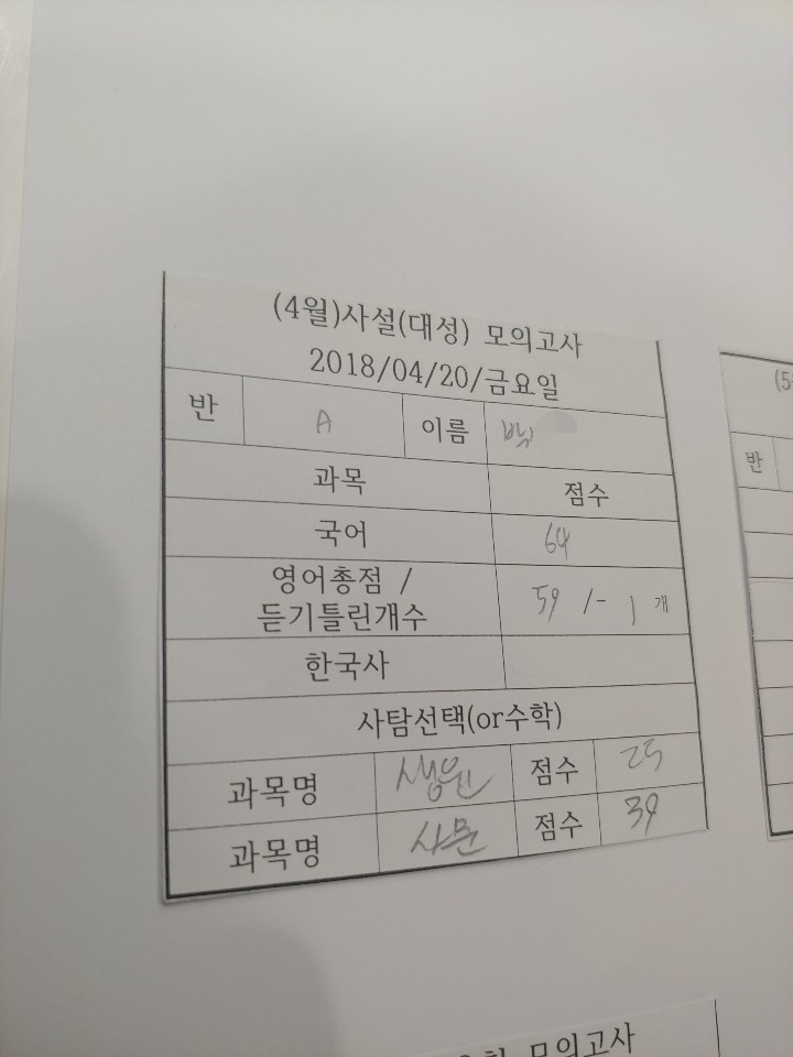  A반 박00 성적향상인증