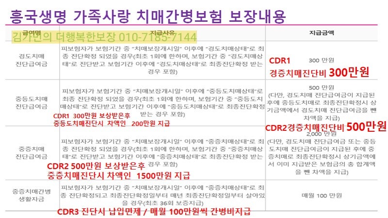 치매간병보험 종합 간병보험 흥국생명 5