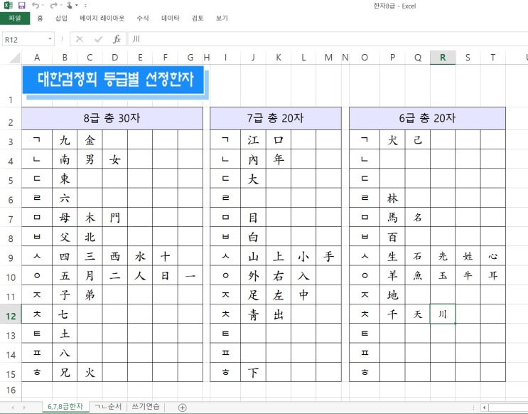  대한검정회 한자시험접수 일정,방법
