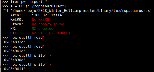  [CTF Writeup] ropasaurusrex