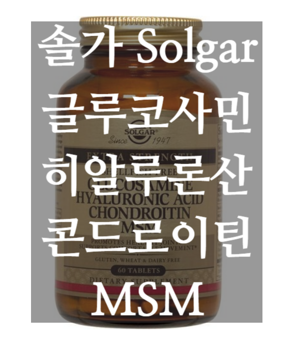 솔가 Solgar 글루코사민 히알루론산 콘드로이틴 MSM 120정 대용량 [네이버최저가 대비 39%싸게!]