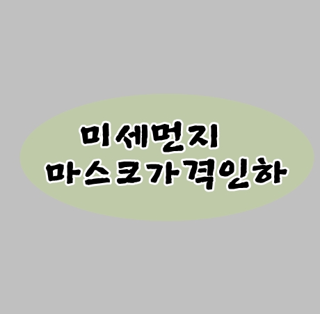 미세먼지마스크가격을 내리면 안될까요? 