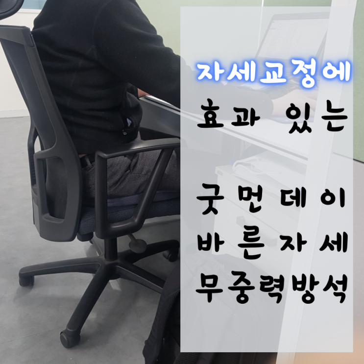 자세교정에 효과 있는 굿먼데이 바른자세 무중력방석(사무실에서 체험 후기)