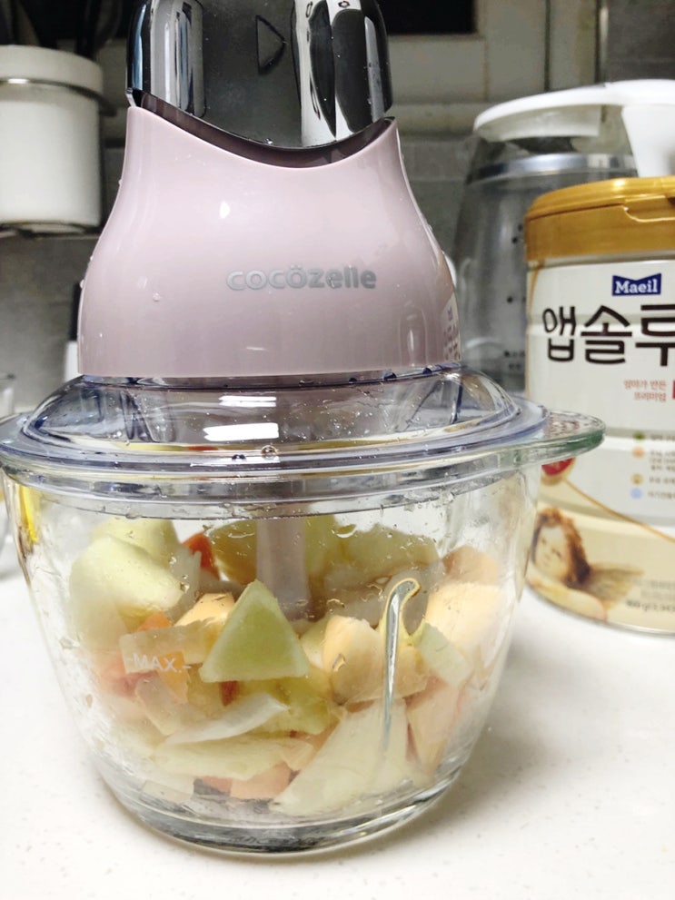  코코젤리 홈스마트 멀티다지기(HS-905)로 이유식 야채다지기 해본 후기