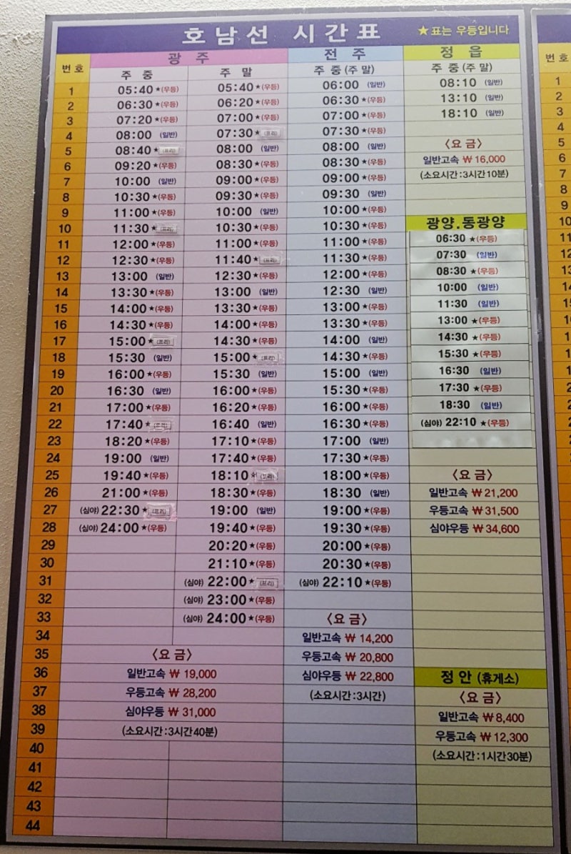 동서울터미널 고속버스 시간표-호남선.경부선.영동선 : 네이버 블로그 동서울터미널 고속버스 시간표-호남선.경부선.영동선 : 네이버 블로그