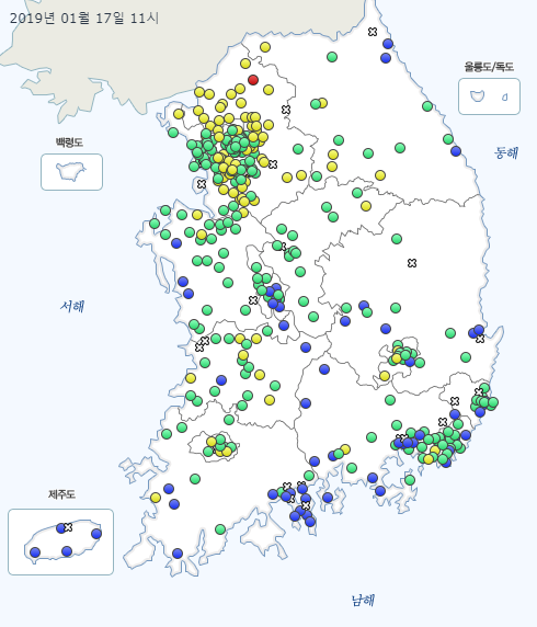  오늘의 초미세먼지 농도