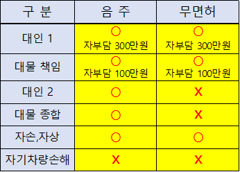 자동차보험 음주운전 자손,자상 보상되나요?