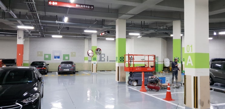  [고고리프트] 기장군 고소작업대 렌탈 - 지하주차장 뿜칠작업(부산,경남,양산,울산,김해,창원,진영,진례 고소작업장비/렌탈/테이블리프트 임대/판매/수리)